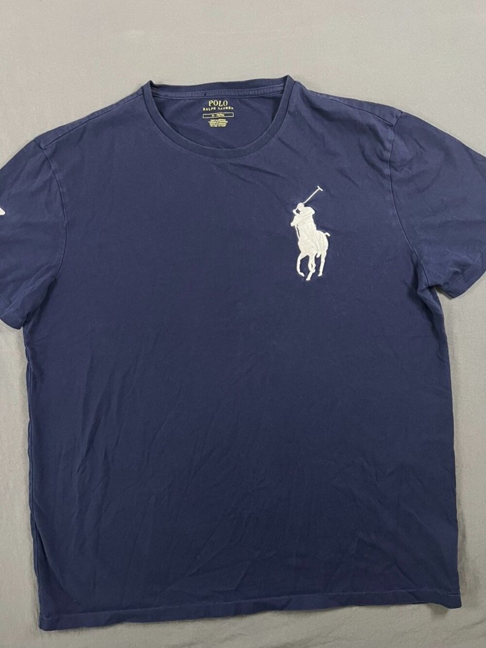 Polo Ralph Lauren Big Bony 3 Tshirt Men’s Medium Navy Blue Round Neck